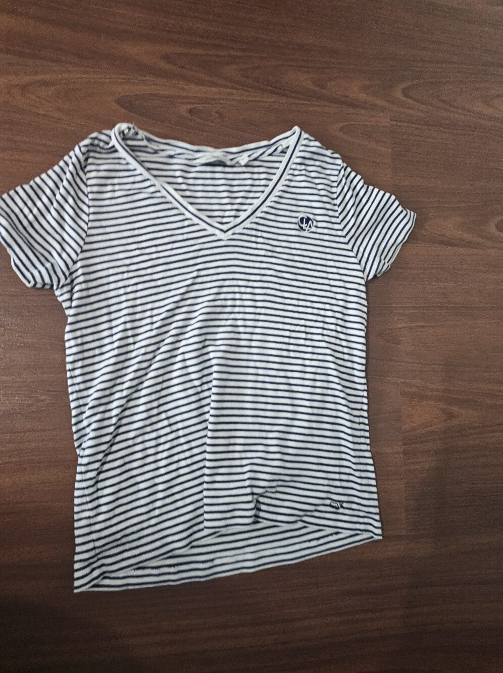 Vineyard Vines Navy & White Striped V-Neck Tee